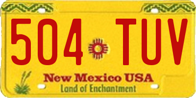 NM license plate 504TUV