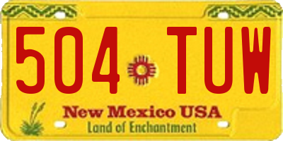 NM license plate 504TUW