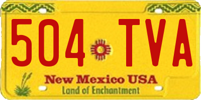 NM license plate 504TVA