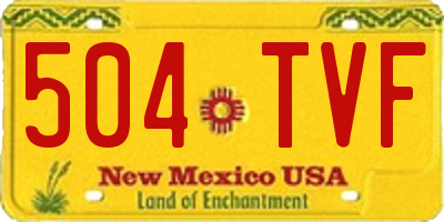 NM license plate 504TVF