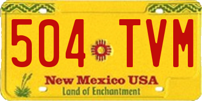 NM license plate 504TVM