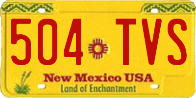 NM license plate 504TVS