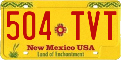 NM license plate 504TVT
