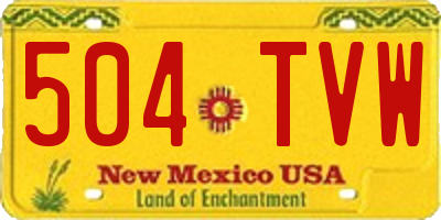 NM license plate 504TVW