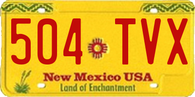 NM license plate 504TVX