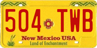 NM license plate 504TWB