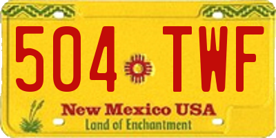 NM license plate 504TWF