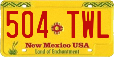 NM license plate 504TWL