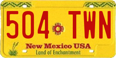 NM license plate 504TWN