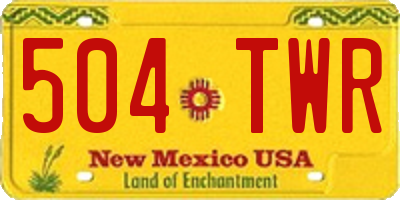 NM license plate 504TWR