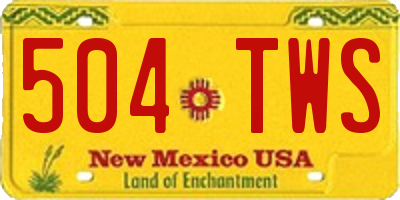 NM license plate 504TWS