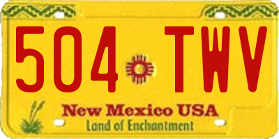NM license plate 504TWV