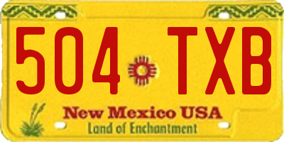 NM license plate 504TXB