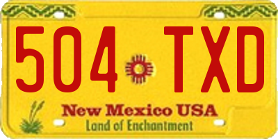 NM license plate 504TXD