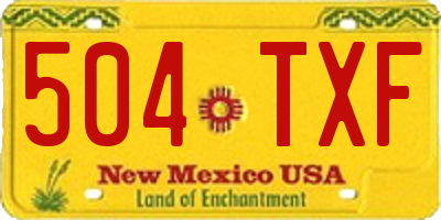NM license plate 504TXF