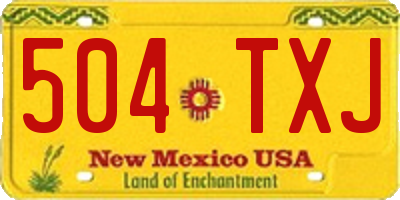 NM license plate 504TXJ