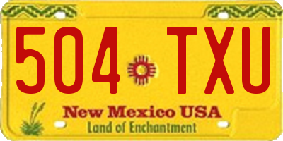 NM license plate 504TXU
