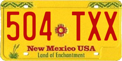 NM license plate 504TXX