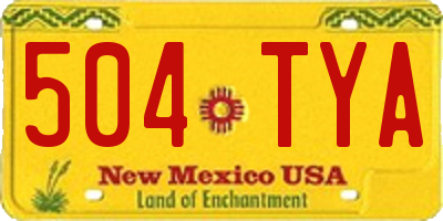 NM license plate 504TYA