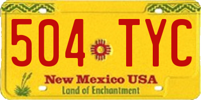 NM license plate 504TYC