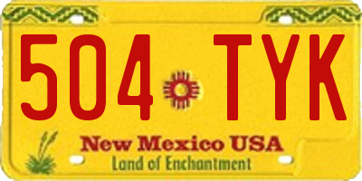 NM license plate 504TYK