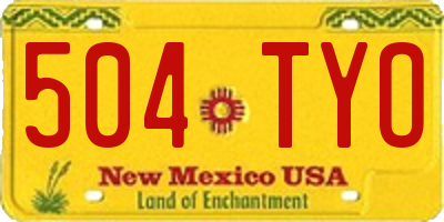 NM license plate 504TYO