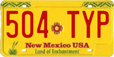 NM license plate 504TYP