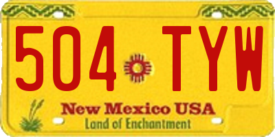 NM license plate 504TYW