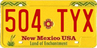 NM license plate 504TYX