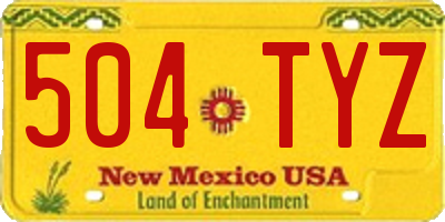 NM license plate 504TYZ