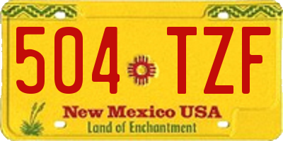 NM license plate 504TZF