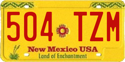 NM license plate 504TZM