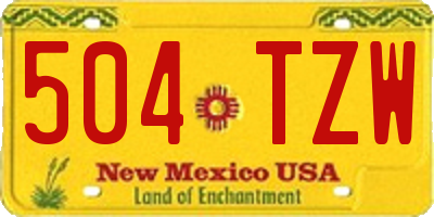 NM license plate 504TZW