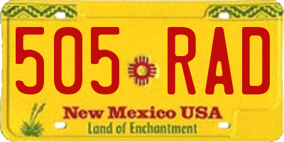 NM license plate 505RAD