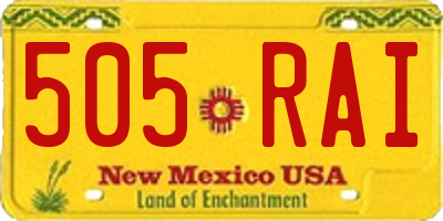 NM license plate 505RAI