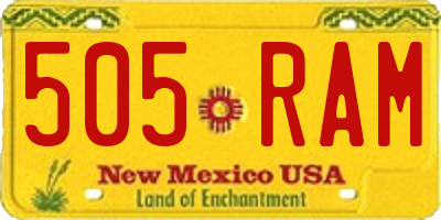 NM license plate 505RAM