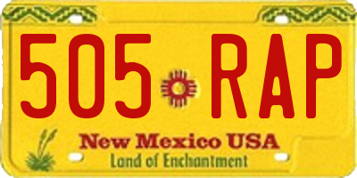 NM license plate 505RAP