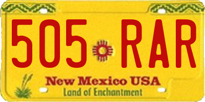 NM license plate 505RAR