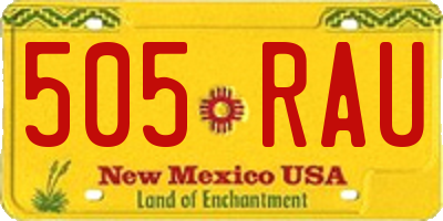 NM license plate 505RAU