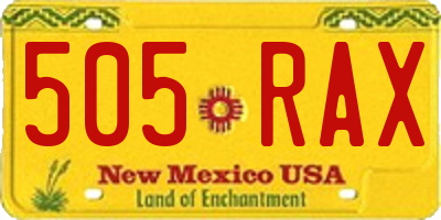 NM license plate 505RAX