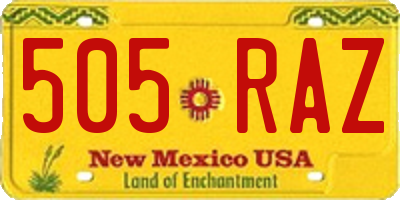 NM license plate 505RAZ
