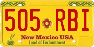 NM license plate 505RBI