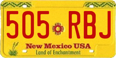 NM license plate 505RBJ