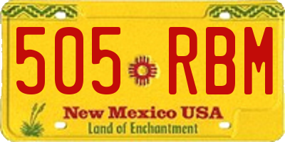 NM license plate 505RBM
