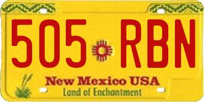 NM license plate 505RBN