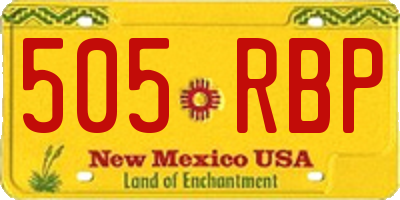 NM license plate 505RBP