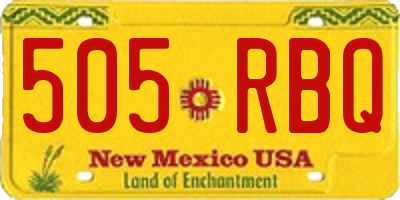 NM license plate 505RBQ