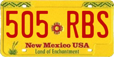 NM license plate 505RBS