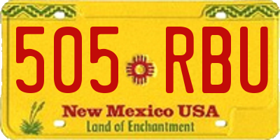 NM license plate 505RBU