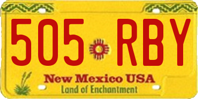 NM license plate 505RBY